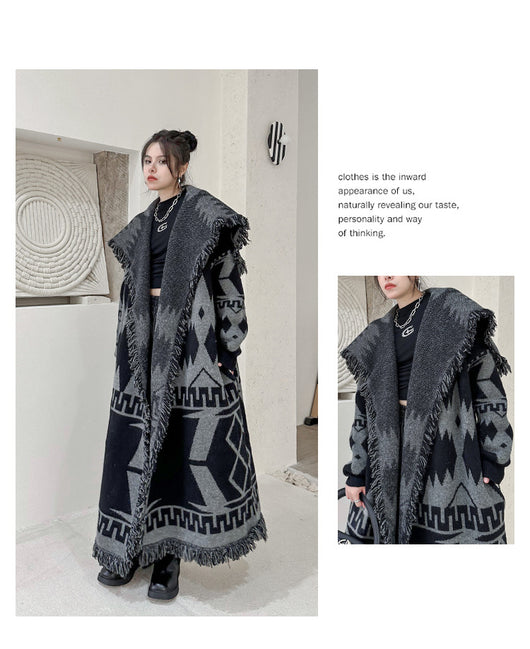 Cardigan Tejido Largo Holgado para Invierno - Abrigo de Punto Cómodo - Image 36