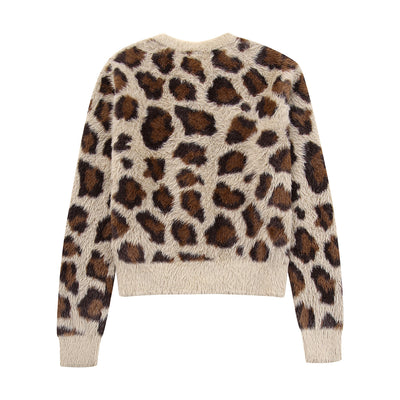Abrigo Tejido Jacquard con Patrón Animal y Efecto Pelaje Artificial - Image 36