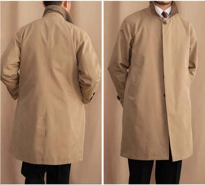 Abrigo Tipo Gabardina Business Casual de Solapa Simple - Image 9