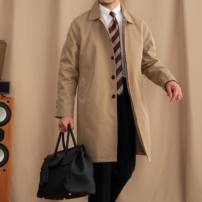 Abrigo Tipo Gabardina Business Casual de Solapa Simple - Image 16