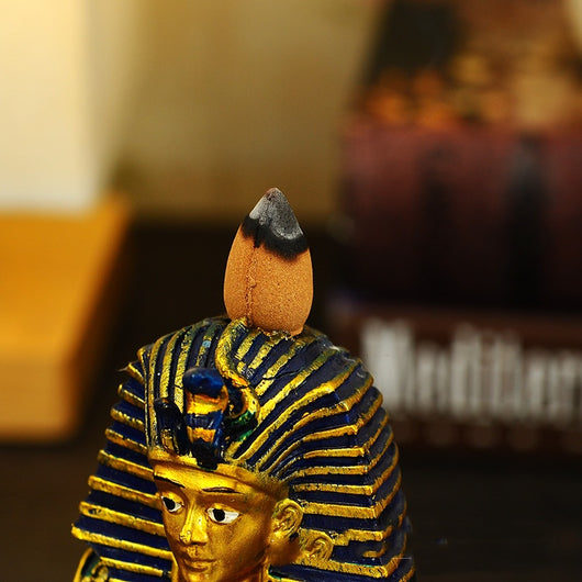 Quemador de Incienso Backflow Antiguo Egipto con Ornamento Buda - Artesanía en Resina - Image 11