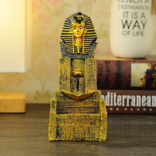 Quemador de Incienso Backflow Antiguo Egipto con Ornamento Buda - Artesanía en Resina - Image 14
