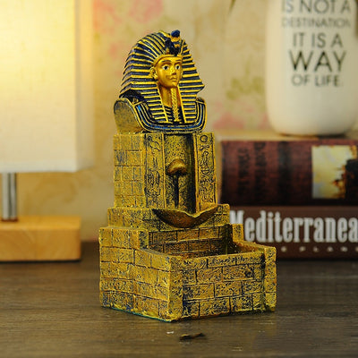Quemador de Incienso Backflow Antiguo Egipto con Ornamento Buda - Artesanía en Resina - Image 15