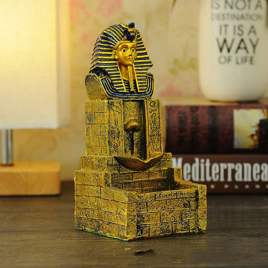 Quemador de Incienso Backflow Antiguo Egipto con Ornamento Buda - Artesanía en Resina - Image 15