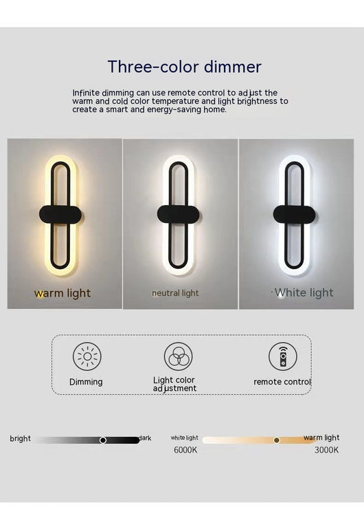 Lámpara LED Ovalada de Acrílico para Pared - Iluminación Moderna de Dormitorio - Image 20