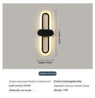 Lámpara LED Ovalada de Acrílico para Pared - Iluminación Moderna de Dormitorio - Image 21