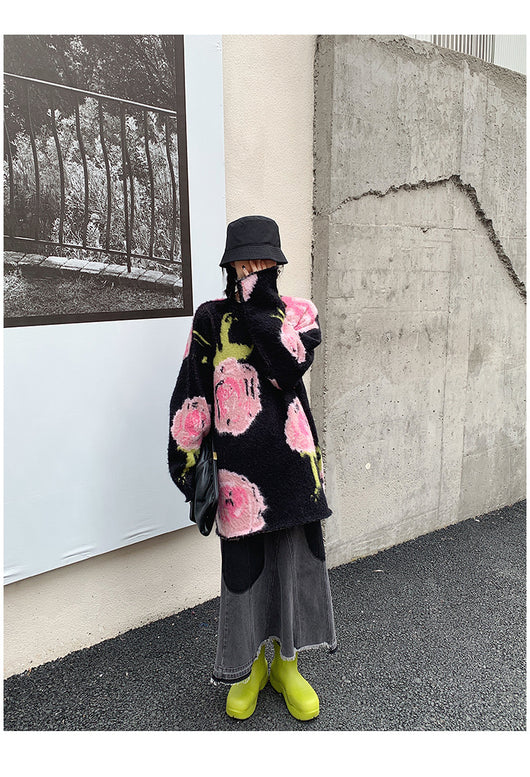 Suéter Tejido Retro Jacquard Largo Invierno - Estilo Relajado - Image 37