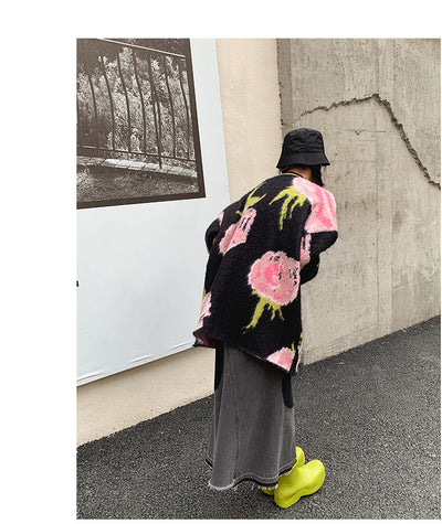 Suéter Tejido Retro Jacquard Largo Invierno - Estilo Relajado - Image 43