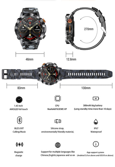 Reloj Deportivo Inteligente K59 con Bluetooth y Batería Extendida - Image 23