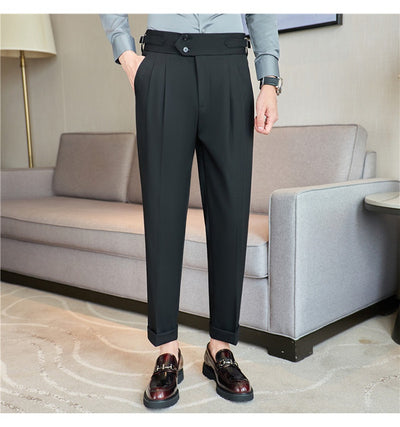 Pantalones Casuales Largos de Cintura Alta con Drapeado Elegante para Hombre - Image 50