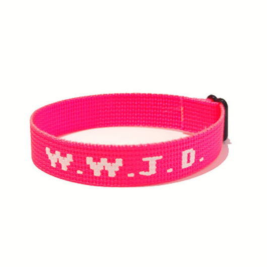 Pulsera Ajustable con Cinta Jacquard Estampada WWJD Unisex - Image 47