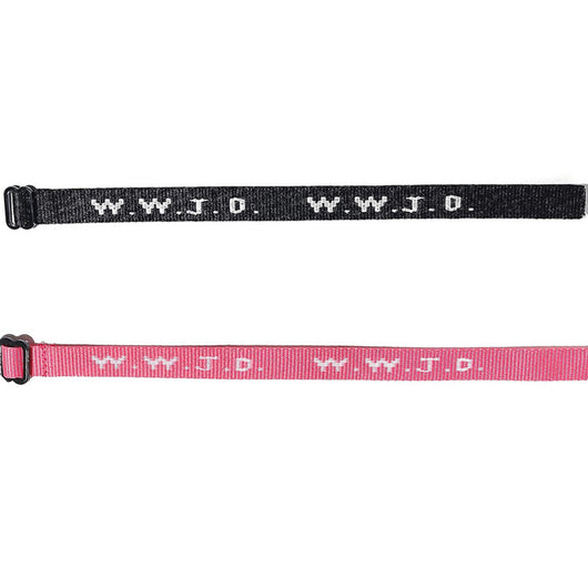 Pulsera Ajustable con Cinta Jacquard Estampada WWJD Unisex - Image 50