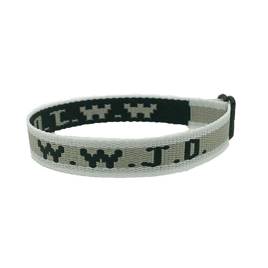Pulsera Ajustable con Cinta Jacquard Estampada WWJD Unisex - Image 55