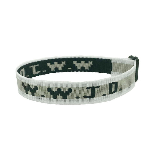 Pulsera Ajustable con Cinta Jacquard Estampada WWJD Unisex - Image 59