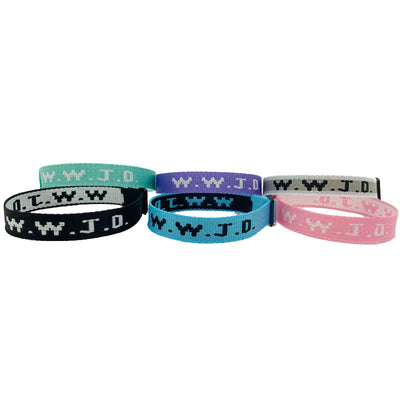 Pulsera Ajustable con Cinta Jacquard Estampada WWJD Unisex - Image 66