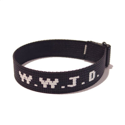 Pulsera Ajustable con Cinta Jacquard Estampada WWJD Unisex - Image 71