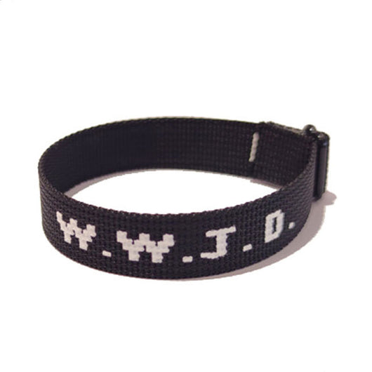 Pulsera Ajustable con Cinta Jacquard Estampada WWJD Unisex - Image 71