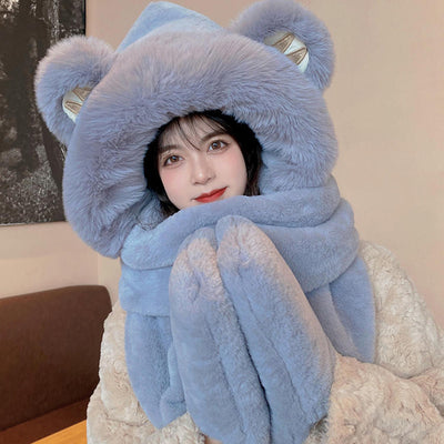 Conjunto Térmico Invierno: Gorro, Bufanda y Guantes Peluche - Image 20