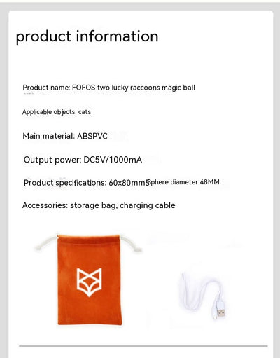 Yellow electric cat toy ball with a black face, glowing blue eyes and whiskers, and a grey tail attachment. - Image 31