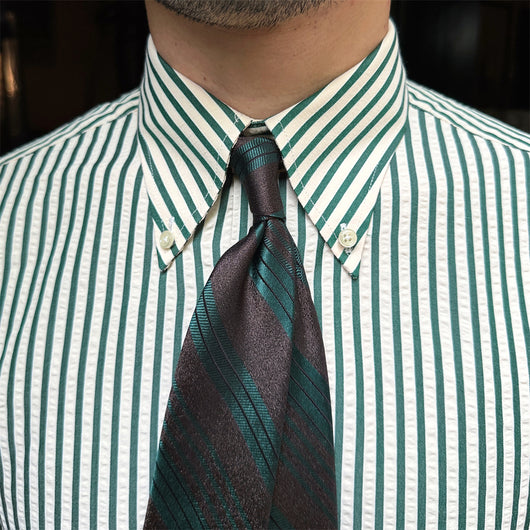 Camisa de Rayas Seersucker Transpirable de Manga Larga para Hombre - Image 27
