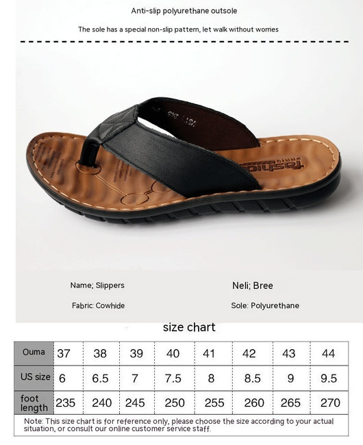 Sandalias de Cuero Genuino para Hombre - Chanclas Cómodas de Verano - Image 9