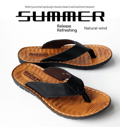Sandalias de Cuero Genuino para Hombre - Chanclas Cómodas de Verano - Image 10