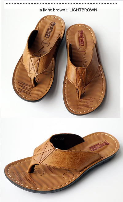 Sandalias de Cuero Genuino para Hombre - Chanclas Cómodas de Verano - Image 11