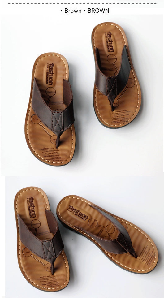 Sandalias de Cuero Genuino para Hombre - Chanclas Cómodas de Verano - Image 12