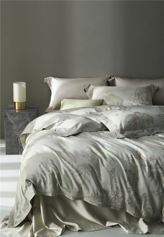 Juego de Cama Jacquard Algodón Puro Estilo Retro Americano 4 Piezas - Image 55