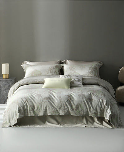 Juego de Cama Jacquard Algodón Puro Estilo Retro Americano 4 Piezas - Image 59