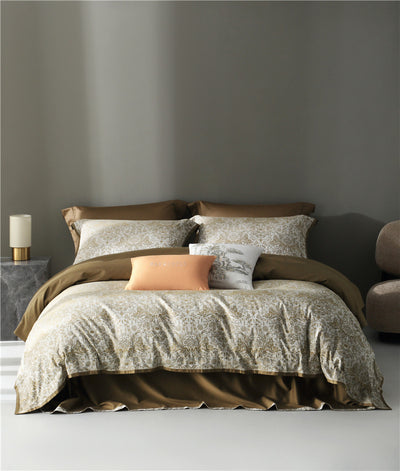 Juego de Cama Jacquard Algodón Puro Estilo Retro Americano 4 Piezas - Image 62