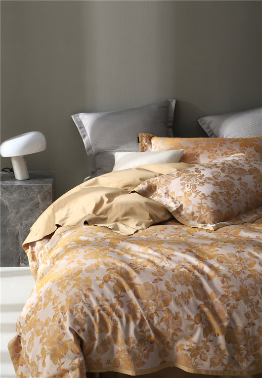 Juego de Cama Jacquard Algodón Puro Estilo Retro Americano 4 Piezas - Image 69