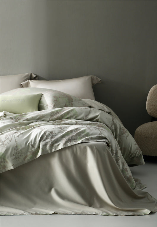 Juego de Cama Jacquard Algodón Puro Estilo Retro Americano 4 Piezas - Image 91