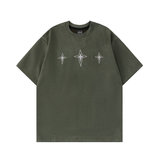 Playera Suelta de Cuello Redondo con Estampado Asterismo para Hombre - Image 22