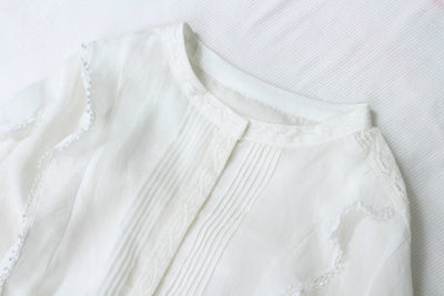 Blusa de Lino Francesa Elegante con Encaje - Diseño Sofisticado Efecto Adelgazante - Image 12