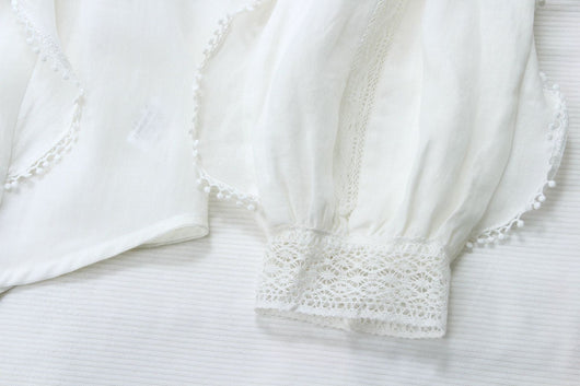 Blusa de Lino Francesa Elegante con Encaje - Diseño Sofisticado Efecto Adelgazante - Image 13