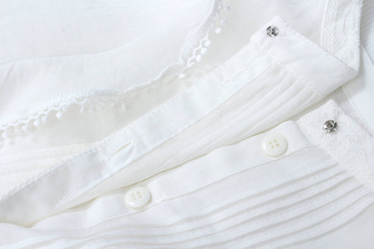 Blusa de Lino Francesa Elegante con Encaje - Diseño Sofisticado Efecto Adelgazante - Image 14