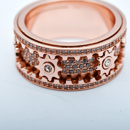 Anillo Titanio Acero Mecánico Full Diamond Diseño Personalidad - Image 9
