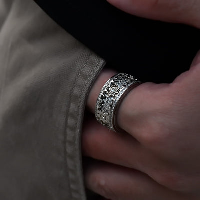 Anillo Titanio Acero Mecánico Full Diamond Diseño Personalidad - Image 10