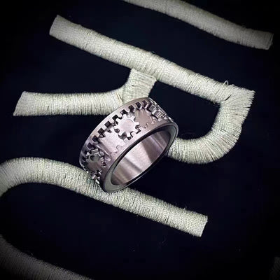 Anillo Titanio Acero Mecánico Full Diamond Diseño Personalidad - Image 11