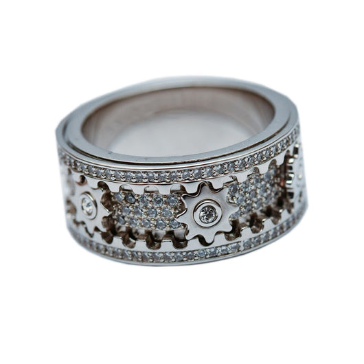 Anillo Titanio Acero Mecánico Full Diamond Diseño Personalidad - Image 14