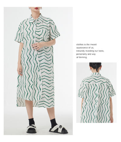Vestido Camisero Mujer Rayas Francesas Estilo Relajado para Verano - Image 24