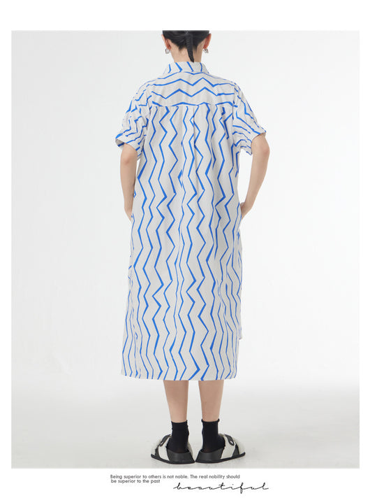 Vestido Camisero Mujer Rayas Francesas Estilo Relajado para Verano - Image 32