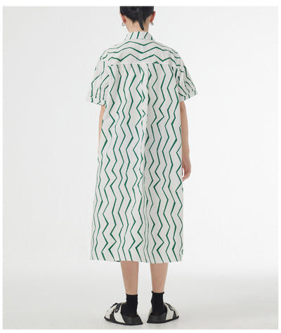 Vestido Camisero Mujer Rayas Francesas Estilo Relajado para Verano - Image 36