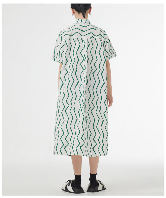 Vestido Camisero Mujer Rayas Francesas Estilo Relajado para Verano - Image 36