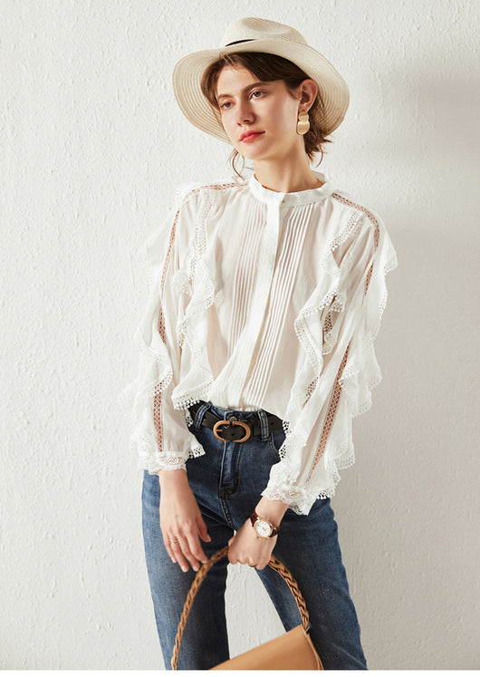Blusa Elegante Estilo Francés con Encaje Reductora y Corte Suelto - Image 28