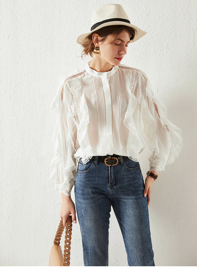 Blusa Elegante Estilo Francés con Encaje Reductora y Corte Suelto - Image 40