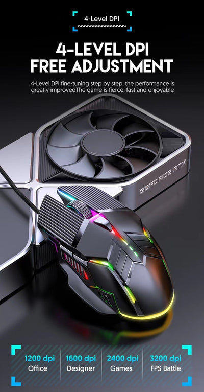 Ratón Gaming 6D con Iluminación RGB - Silencioso para Oficina y E-sports - Image 32