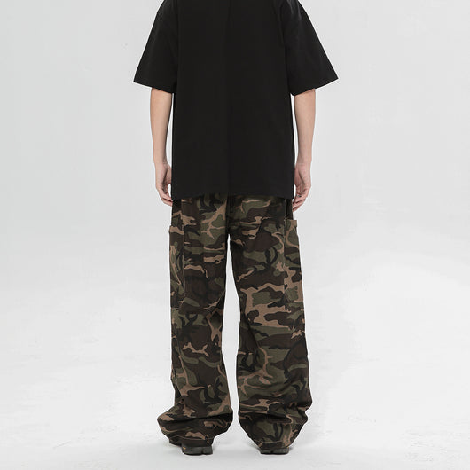 Pantalones Cargo Camuflaje con Ajuste de Pierna para Actividades Outdoor - Image 9