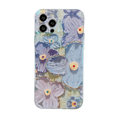Funda para Celular con Diseño Floral Margaritas Azul y Púrpura - Image 12